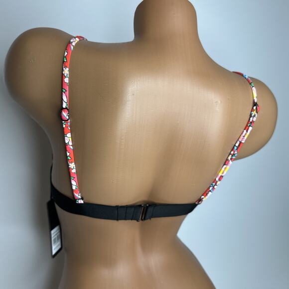Ed Hardy Red Hawaiian Floral Bikini Top M Medium New With Tags - Picture 2 of 12